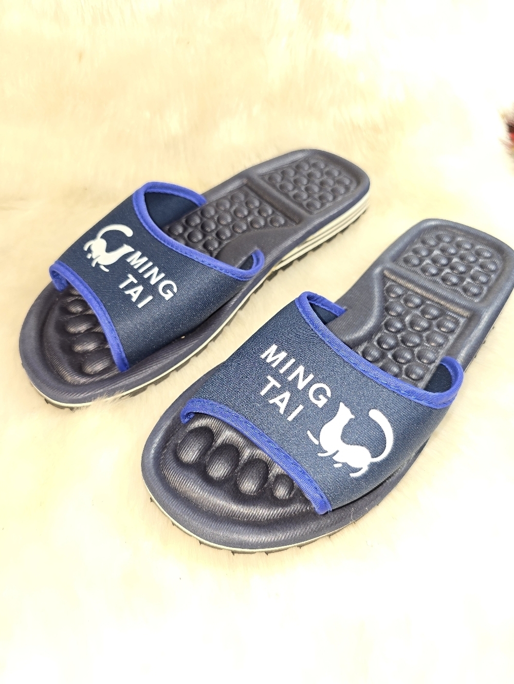 Ming Tai Men's & Women's Navy Blue Slide Sandals